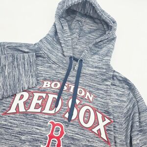 Stitches Men Large Boston Red Sox MLB Hoodie Blue Space Dye Heathered Sweatshirt